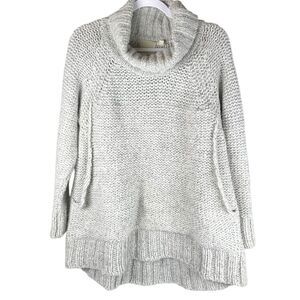 Anthropologie Project AJ117 Phila Gray Cowl Neck Chunky Wool Sweater Size Medium